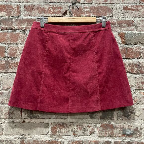 Lulu’s Wine Red Corduroy Mini Skirt Size Large - Picture 5 of 6